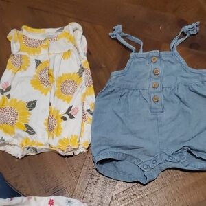 Set Of 2 Carter's Yellow and Blue Jumpsuits for Playful Days